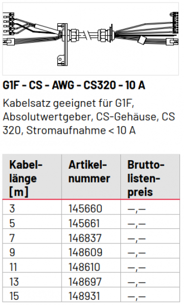 Marantec Kabelsätze G1F (flach) - CS - AWG - CS320 - 10 A