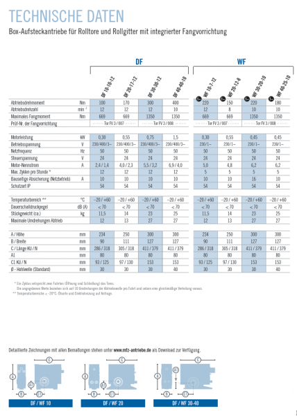 Marantec Rolltorantriebe, WF30-20-10KU, Nm 200, 230V/1~/50Hz