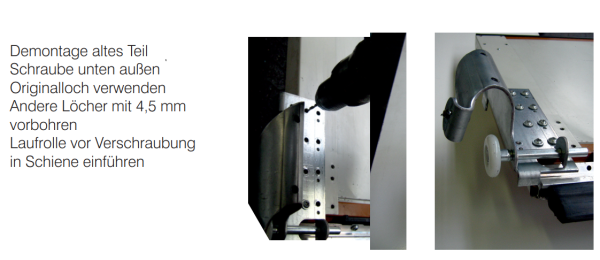 Normstahl Haltebock unten für außen laufendes Seil-SET, 437, Normstahl Rollenhalter für Haltebock DST 9/ALU-DST, A371510, A371500, A330170437