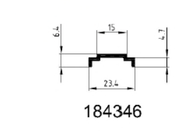 Schüco Riegelstange ALU, für Profilsystem Royal S vorgänger, jetzt AWS, Artikelnummer 184346