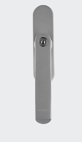 Schüco Fenstergriff (Getriebegriff), abschließbar, Silber Look, 269595