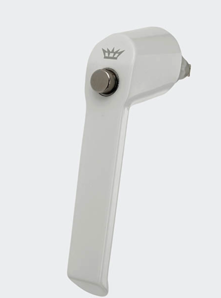 Schüco Steckgriff, Fenstergriff, 23436600, mit Sperrtaste, weiß