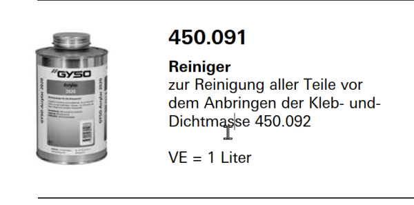 Schüco Jansen, Reiniger, Artikelnummer, 450.091, Zubehör
