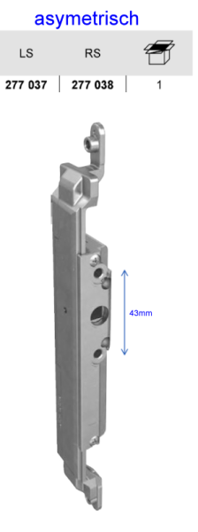 Schüco Kammergetriebe 43 mm DIN rechts verwendbar, 277038, AvanTec SimplySmart