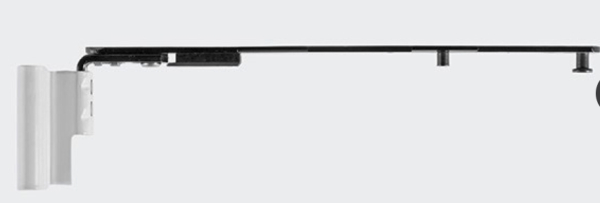 Schüco Scherenarm 220 mm, Standard, 28736600, DIN rechts,130 kg, Beschlag schwarz, Bandseite cremeweiß