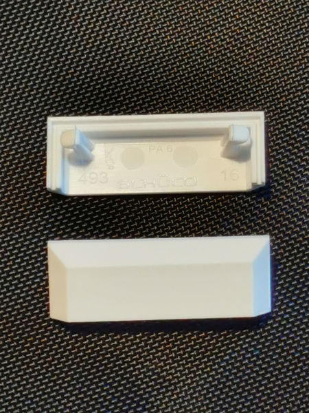 Schüco Wasserschlitzkappen Entwässerungskappen RAL 9016 Verkehrsweiß, KS-227542