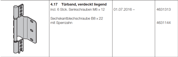 Hörmann Türband verdeckt liegend, Doppelgaragen-Schwingtor N 500, 4631313