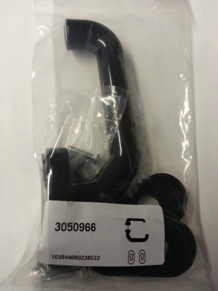 Hörmann Drückergarnitur (92) gekröpft / flach, Kunststoff, schwarz PZ Baureihe 40, 50, 60, 3050966, 3096798