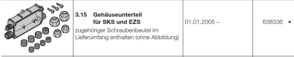 Hörmann Gehäuseunterteil für SKS und EZS, 638336