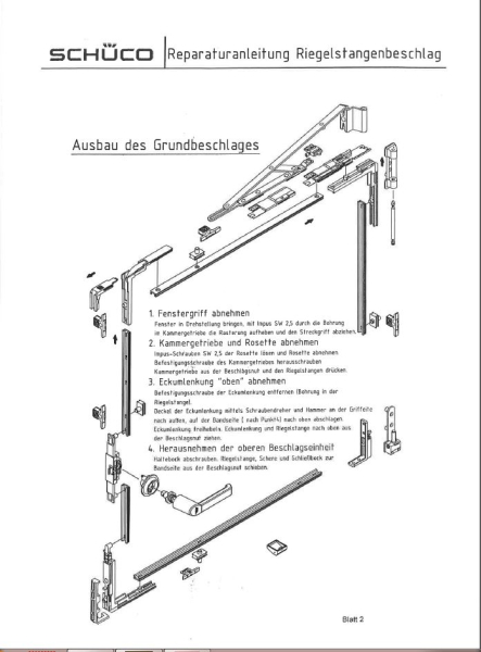 Schüco Scheren-Reparaturset 220 mm / rechts 25496300