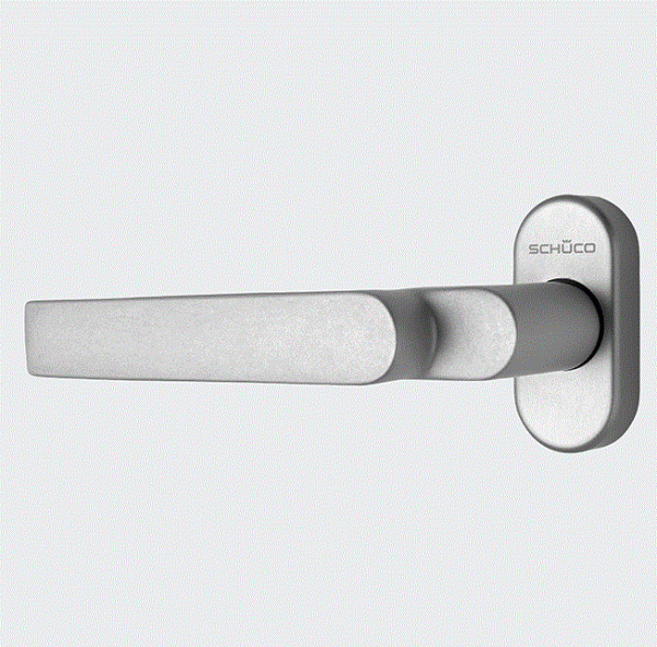 Schüco Türdrücker / Türgriff, RAL 9016, 240159, Gekröpft