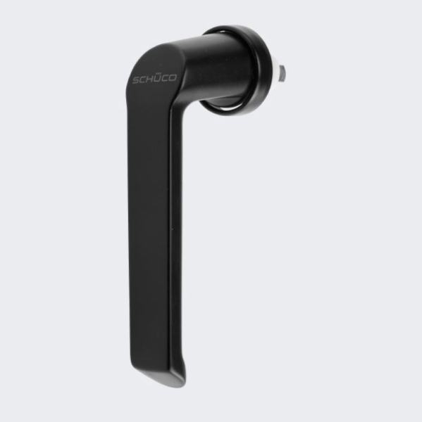 Schüco Fenstergriffe 23 Tiefschwarz RAL 9005 für Aluminiumfenster, 234036