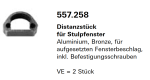 Jansen Janisol Arte 2.0 Distanzstück für Stulpfenster, Aluminium Bronze, für aufgesetzten Fensterbeschlag, Artikel Nr.557.258