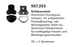 Jansen Janisol Arte 2.0 Schliessstück, Aluminium-Druckguss, schwarz, für aufgesetzten Fensterbeschlag, Artikel Nr.557.253