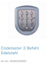 Normstahl Codetaster 3 Befehl Edelstahl beleuchtet Anschlussspannung: 24V inkl. Systemkabel für 1 Antrieb, 400913100000