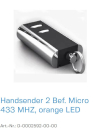Normstahl Handsender 2 Befehlen MINI 433 MHZ, orange LED