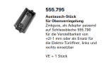 Schüco Jansen Austausch-Stück für Obenverriegelung  Zinkguss, Artikelnummer 555.795, links und rechts einsetzbar