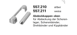Schüco Jansen-Economy 50 Fenster, Abdeckkappen oben, Scherenlager, Scherenbänder, Artikelnummer, 557.210, Beschläge