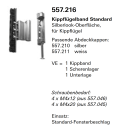 Schüco Jansen-Economy 50 Fenster, Kippflügelband Standard Silberlook-Oberfläche, für Kippflügel, Artikelnummer 557.216, Beschläge