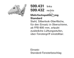 Schüco Jansen-Economy 50 Fenster, Mehrfachspaltlüftung Standard links, Artikelnummer 599.431, Beschläge