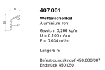 Schüco Jansen Wetterschenkel Aluminium roh, 407.001 für Janisol HI Türen