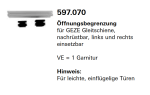 Schüco Jansen Öffnungsbegrenzung für GEZE Gleitschiene, nachrüstbar, Artikelnummer 597.070 Janisol HI Türen