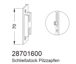 Schüco Schließstück Pilzzapfen, 28701600, für Profilsystemen Schüco LivIng und Schüco CT 70 für Nebeneingangstüren
