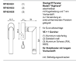 rp fineline 70W, Steckgriff Fenster Modell "Highland", abschließbar, für Euronutbeschläge, Aluminium Schwarz RAL 9005, Artikel Nummer RF1931035