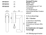 rp fineline 70W, Steckgriff Fenster Modell "Turn" abschließbar, für Euronutbeschläge, Aluminium Schwarz RAL 9005 Artikel Nummer RF1931015